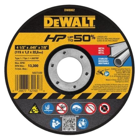 DISCO CORTE FINO T41 4-1/2" x .045" x 7/8 DEWALT -DW8062-AR