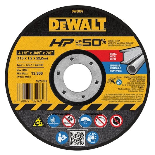 DISCO CORTE FINO T41 4-1/2" x .045" x 7/8 DEWALT -DW8062-AR